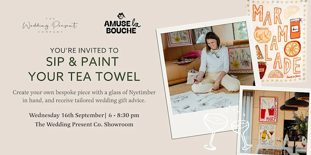 Sip & Paint with Amuse La Bouche & The Wedding Present Company at The Wedding Present Company Showroom