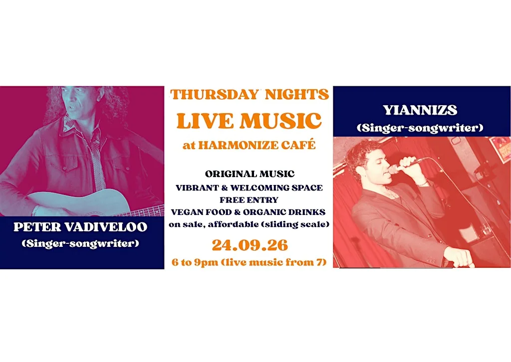 Peter Vadiveloo and Yiannizs at Harmonize Café at Harmonize Cafe