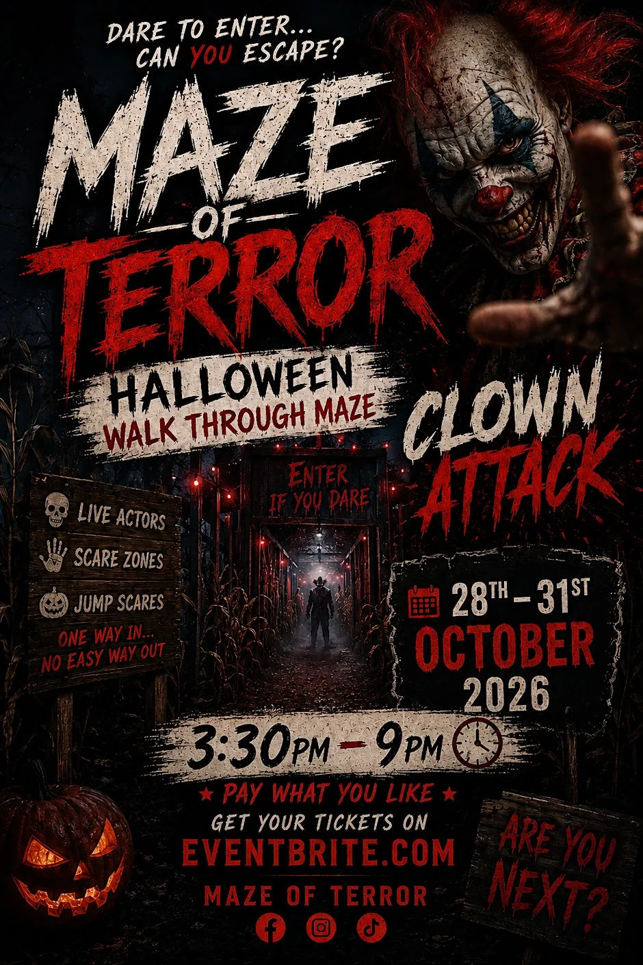 Maze Of Terror 2026: Clown Attack