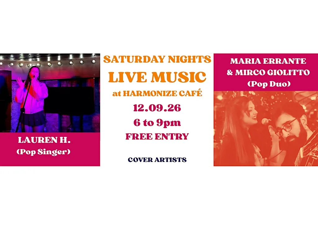 Lauren H. and Maria Errante & Mirco Giolitto at Harmonize Café at Harmonize Cafe