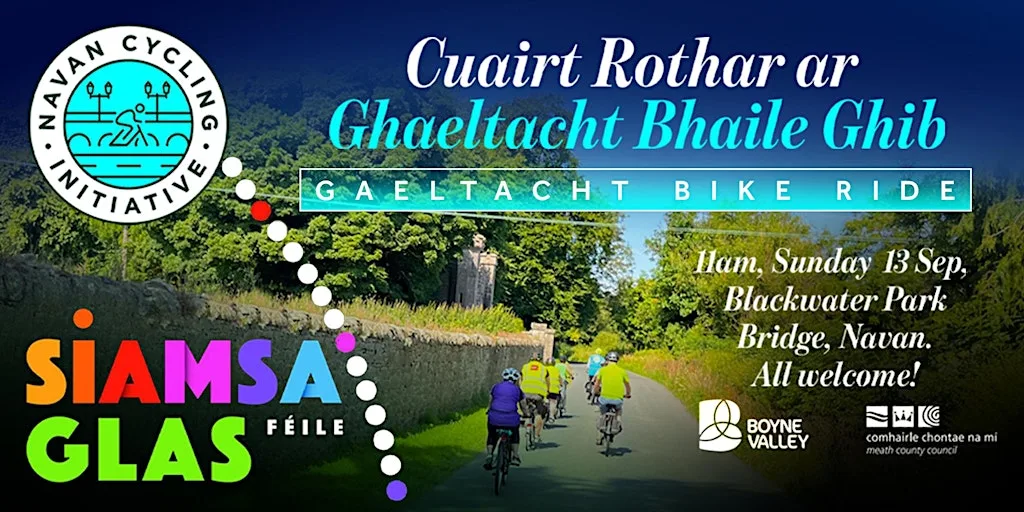 Cuairt Rothar ar Ghaeltacht Bhaile Ghib / Gaeltacht Bike Ride at Chekhov’s OTG (by the new Blackwater Park bridge)
