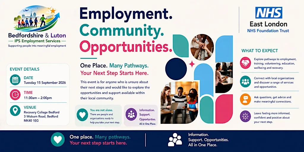 Employment. Community. Opportunities at The Recovery College