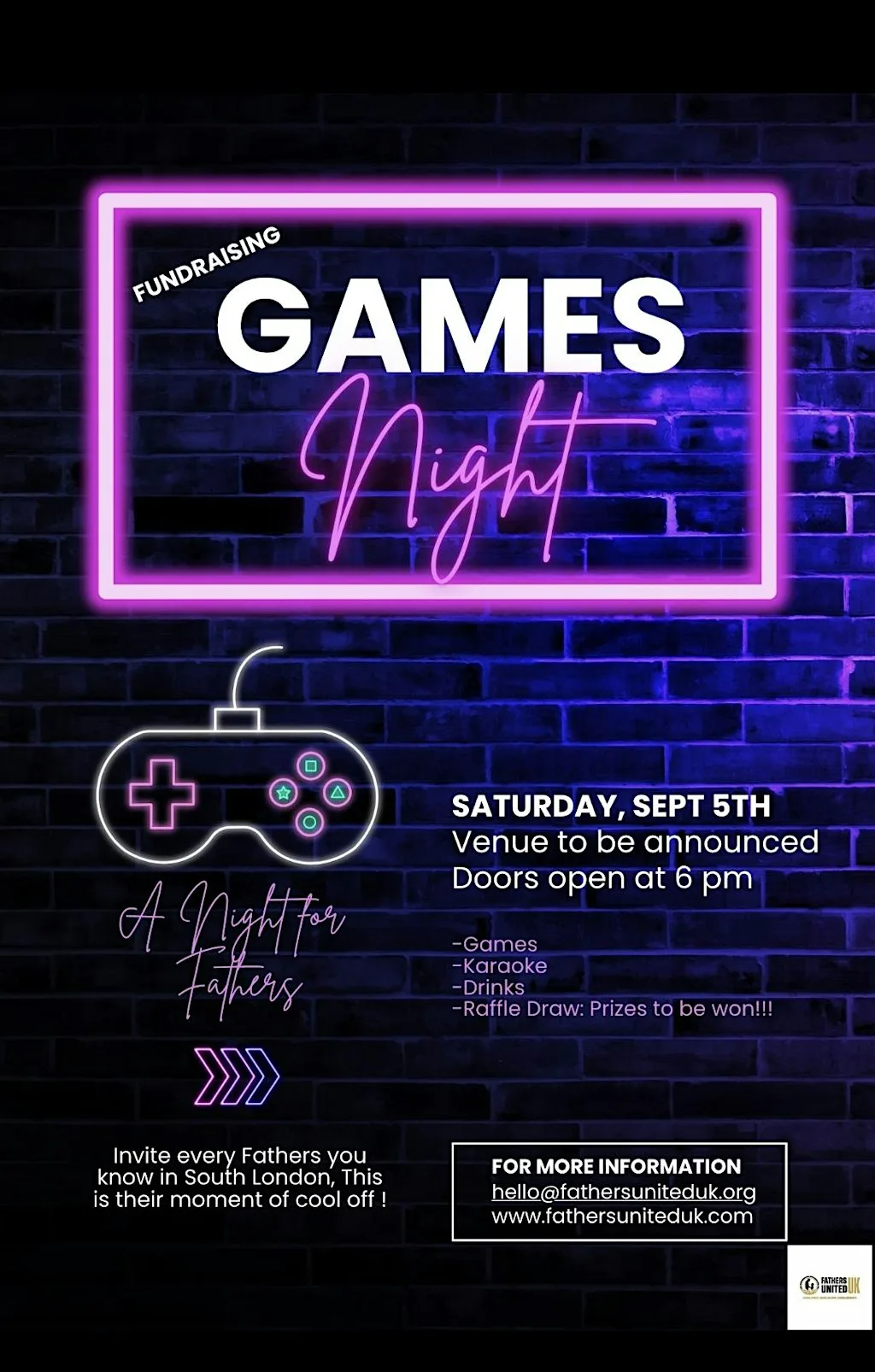 FUNDRAISER GAMES NIGHT at Unity Lounge & Bar