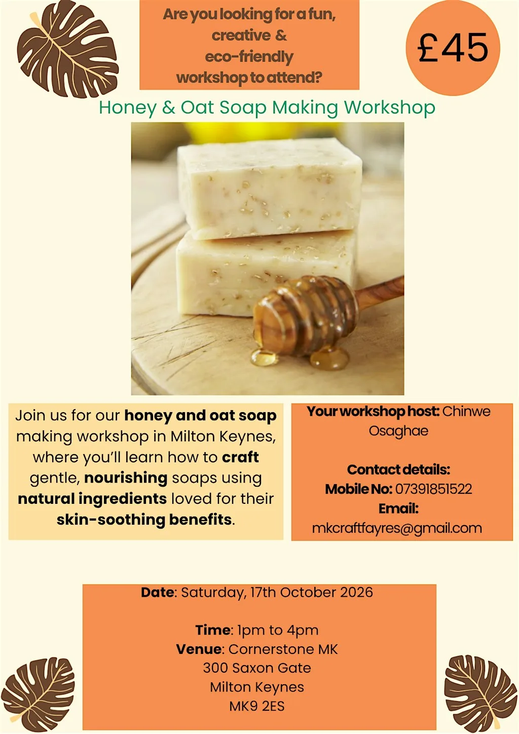 Honey & Oat Soap Making Workshop