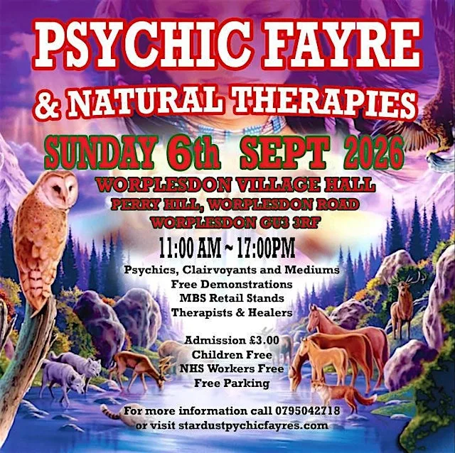 Psychic Fayre & Natural Therapies at Worplesdon Memorial Hall