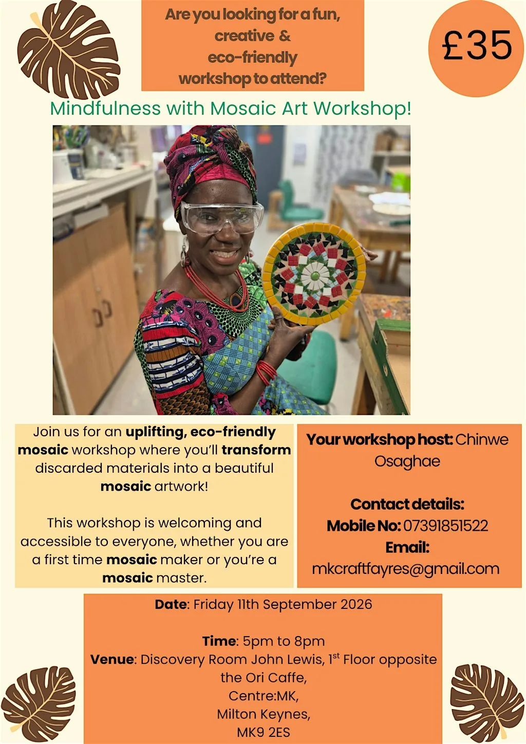Mindfulness with Mosaic Art Workshop!