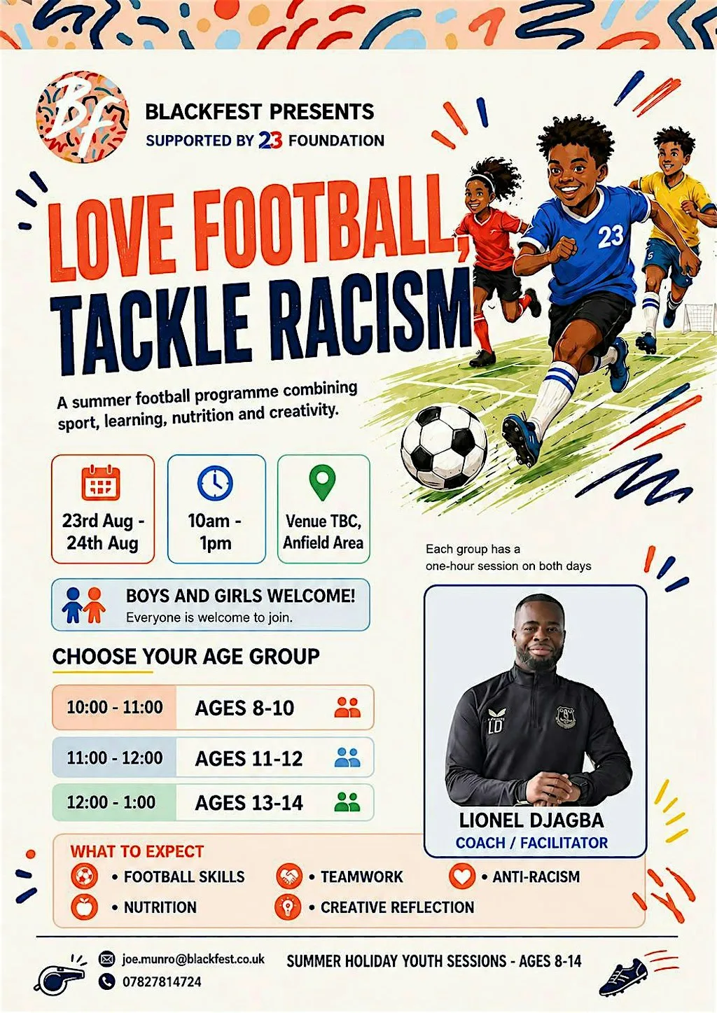 BlackFest Presents: Love Football, Tackle Racism – Summer Youth Football at Anfield