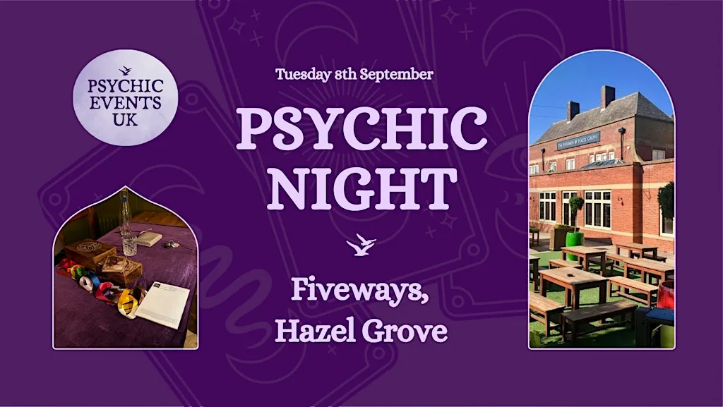 PSYCHIC READINGS NIGHT Tuesday 8th September, Fiveways, Hazel Grove at The Fiveways