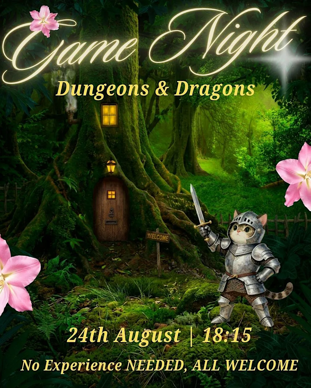 Game Night: Dungeons & Dragons | Cat-Themed Adventure! at Purrfect Space