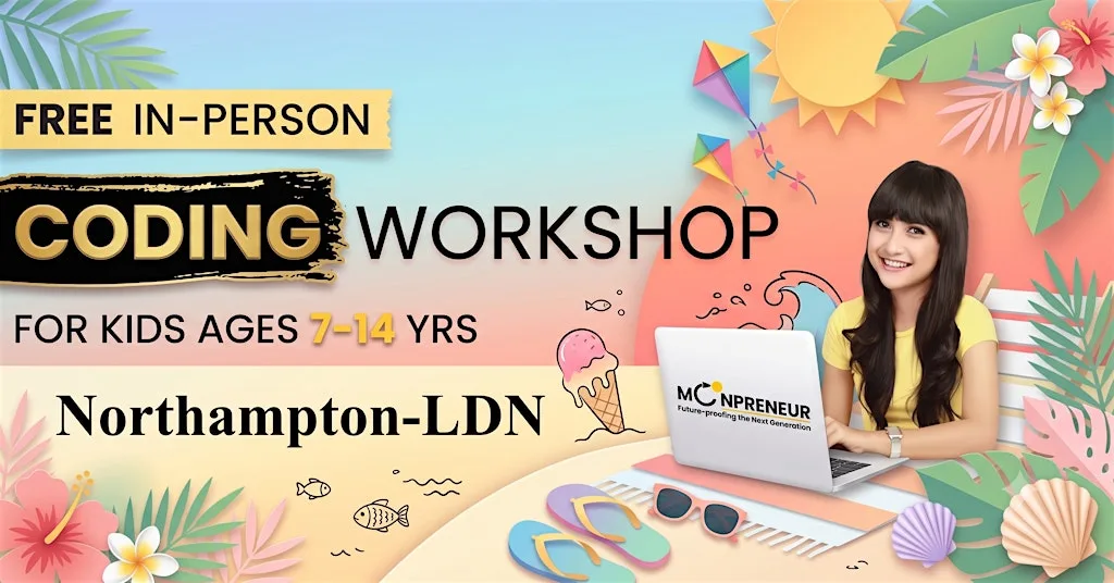 Free In-person Coding Class in Northampton For Kids Ages 7-14 Years