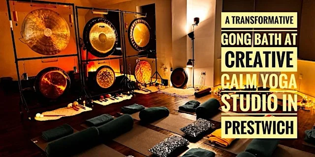 6.45pm Gong Bath at Creative Calm Yoga Studio in Prestwich, £20 at Creative Calm Yoga & Therapies