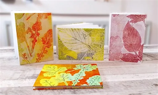 Gel-printed accordion book craft workshop at Crafts for Wellbeing