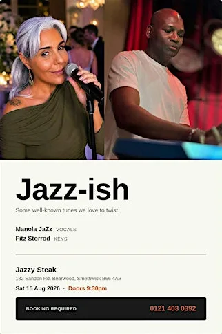 LIVE JAZZ MUSIC WITH SINGER MANOLA BY SUSANNA MELE