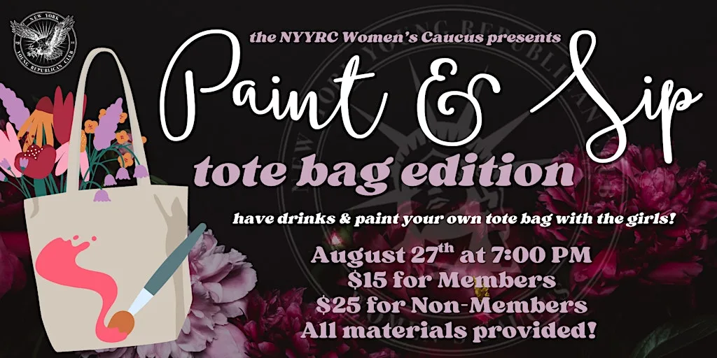 NYYRC Women's Caucus: Paint & Sip: Tote Bag Edition