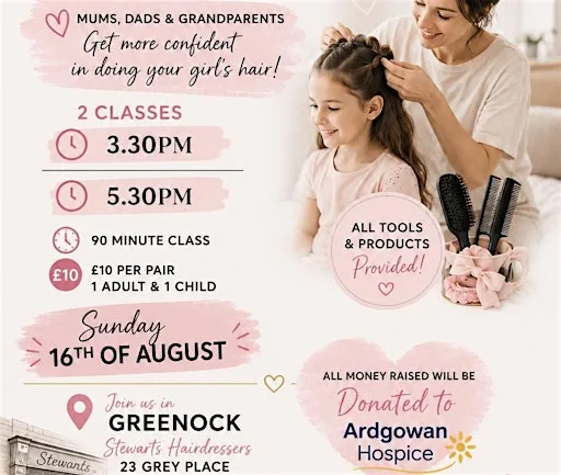 Parent and kid hair class at Stewarts hairdressers