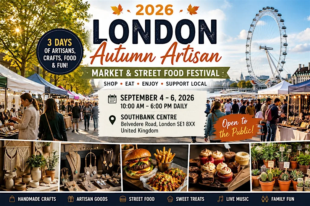 2026 London Autumn Artisan Market & Street Food Festival at Belvedere Road