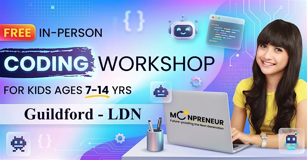 Free In-person Coding Class in Guildford For Kids Ages 7-14 Years at Queen Eleanor's C of E Junior School