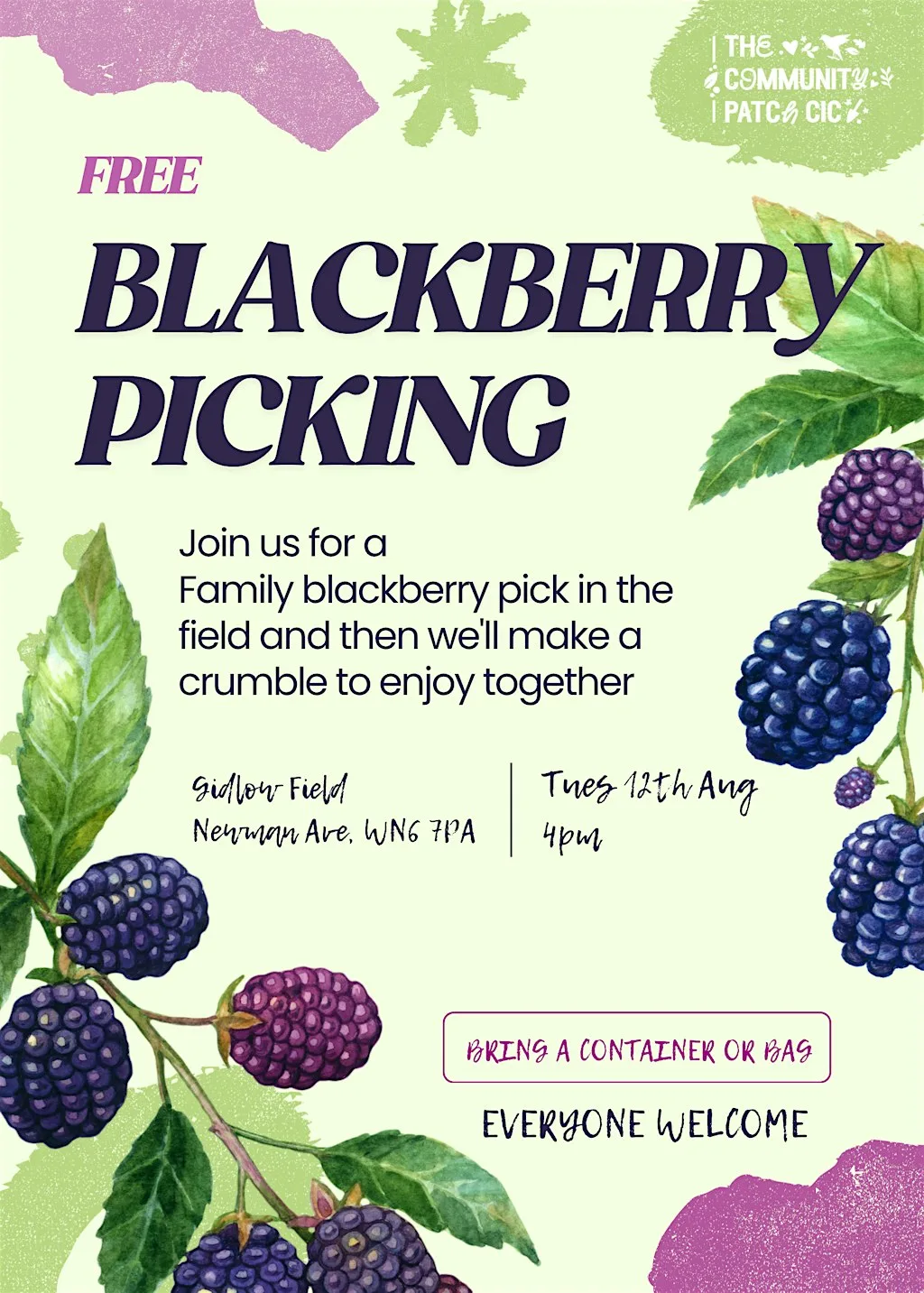 Family Blackberry Pick at Gidlow Field