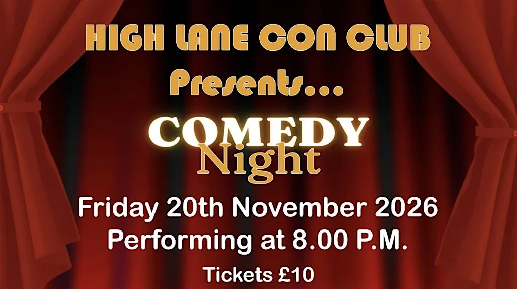 Comedy Night at High Lane, Friday 20th November 2026