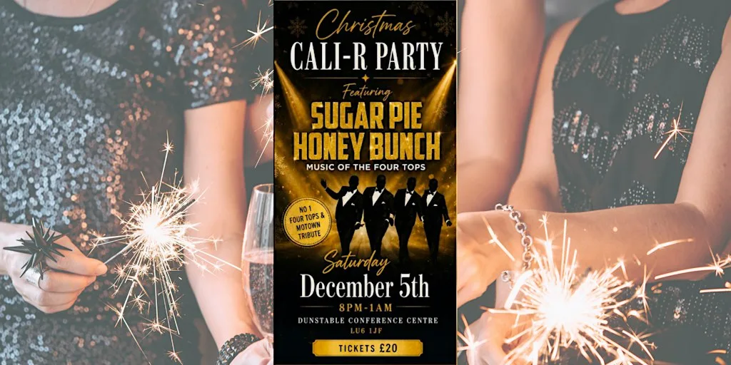 Cali-R Motown and Soul Christmas party featuring Sugar Pie Honey Bunch at Dunstable Conference Centre