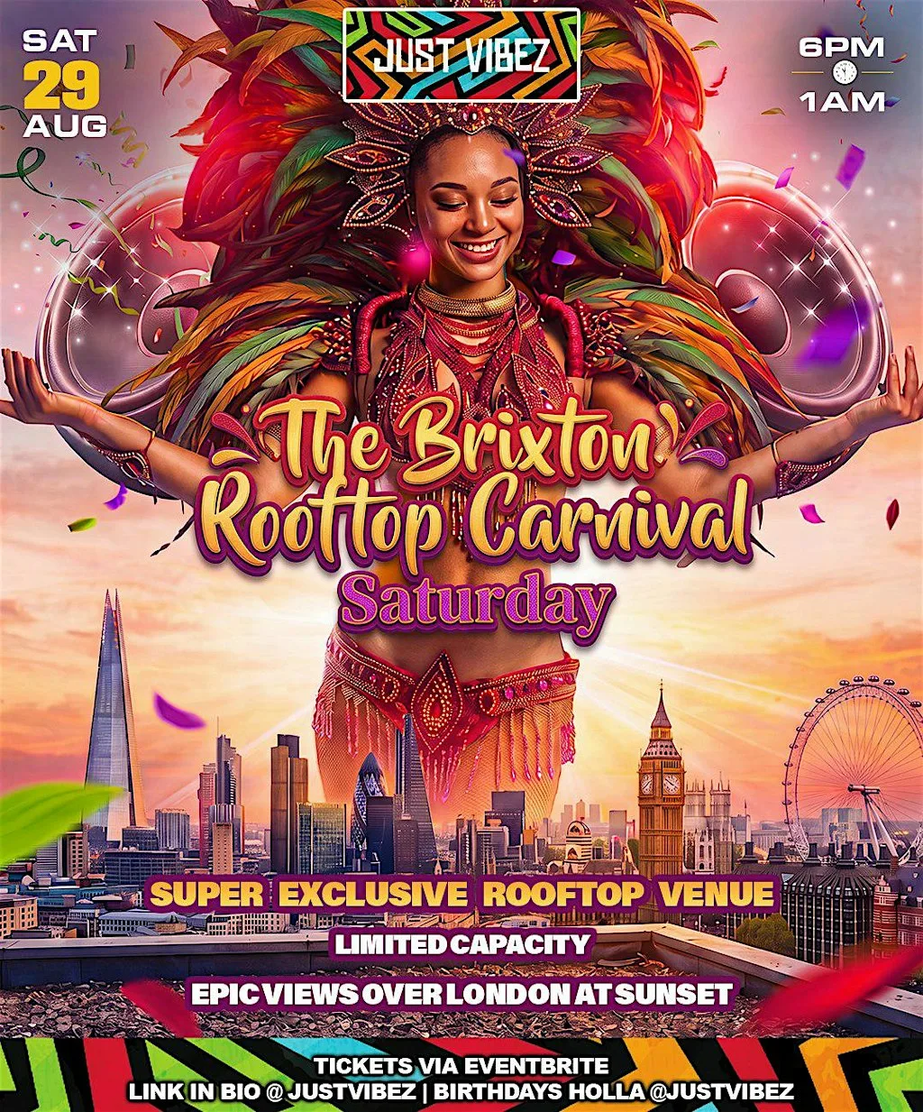 The Brixton Carnival Saturday ROOFTOP PARTY!!!!