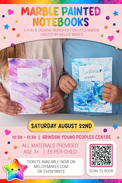KIDS CRAFT WORKSHOP - MARBLE PAINTED NOTEBOOKS