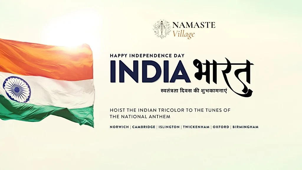 India - 80th Independence Day flag hoisting in Oxford at Namaste Village Oxford