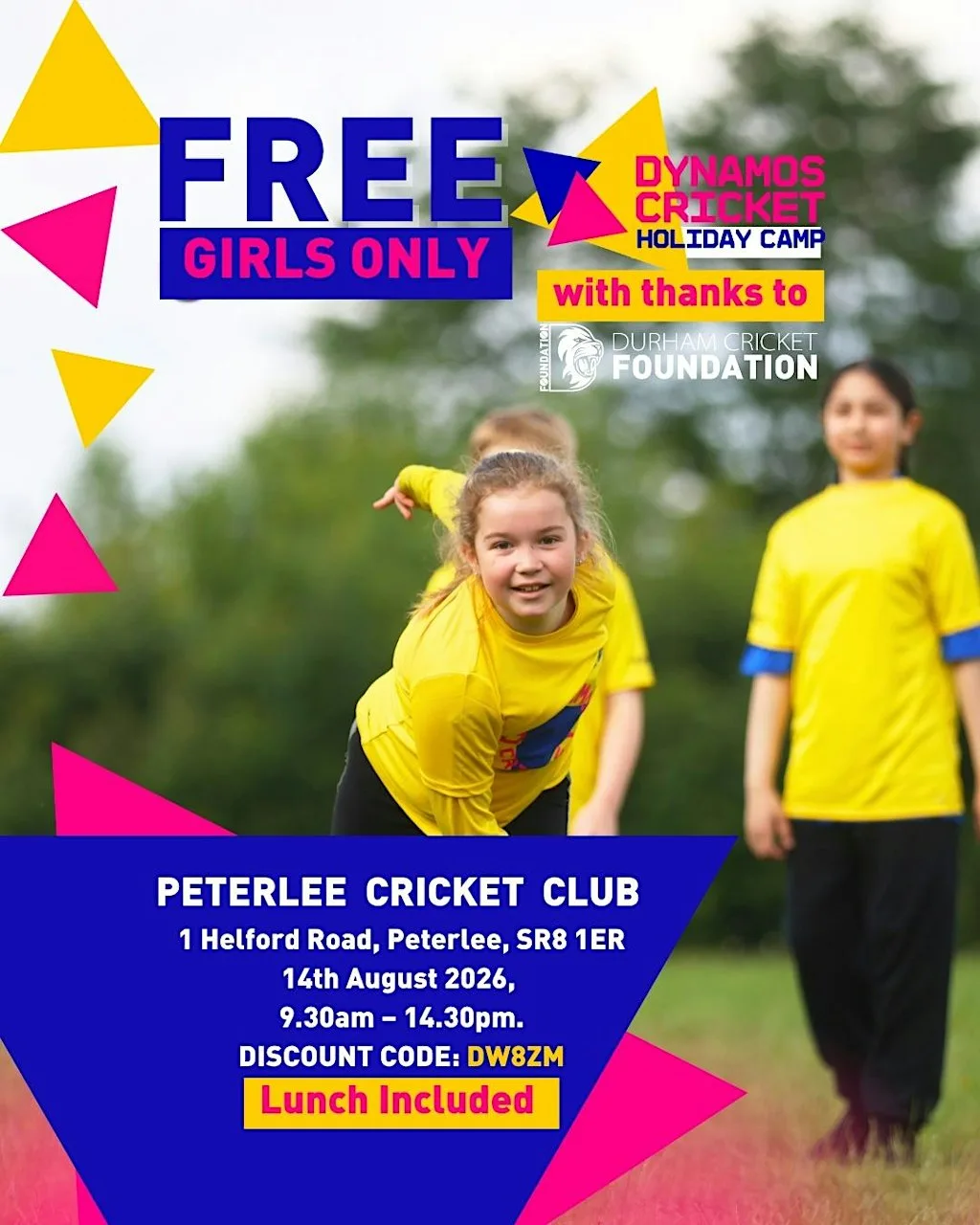 Free Girls Cricket Camp (Ages 8-11) at Peterlee Cricket Club