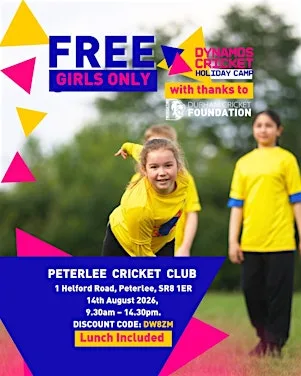 Free Girls Cricket Camp (Ages 8-11) at Peterlee Cricket Club