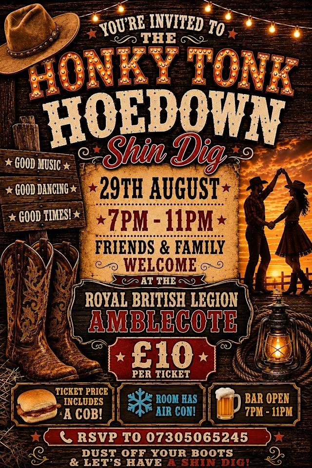 Honky Tonk Hoedown @ Amblecote British Legion at Amblecote Royal British Legion