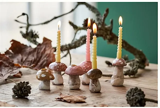 Clay Mushroom Candle Holder Workshop at Søstrene Grene