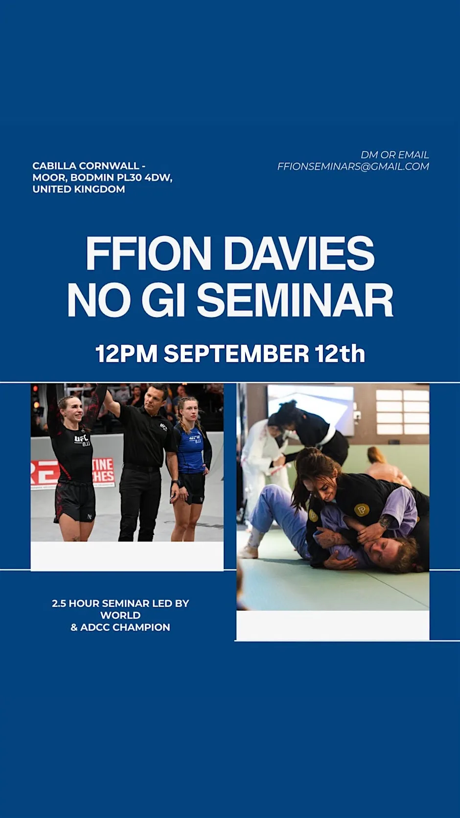 Ffion Davies No Gi Seminar at CABILLA CORNWALL