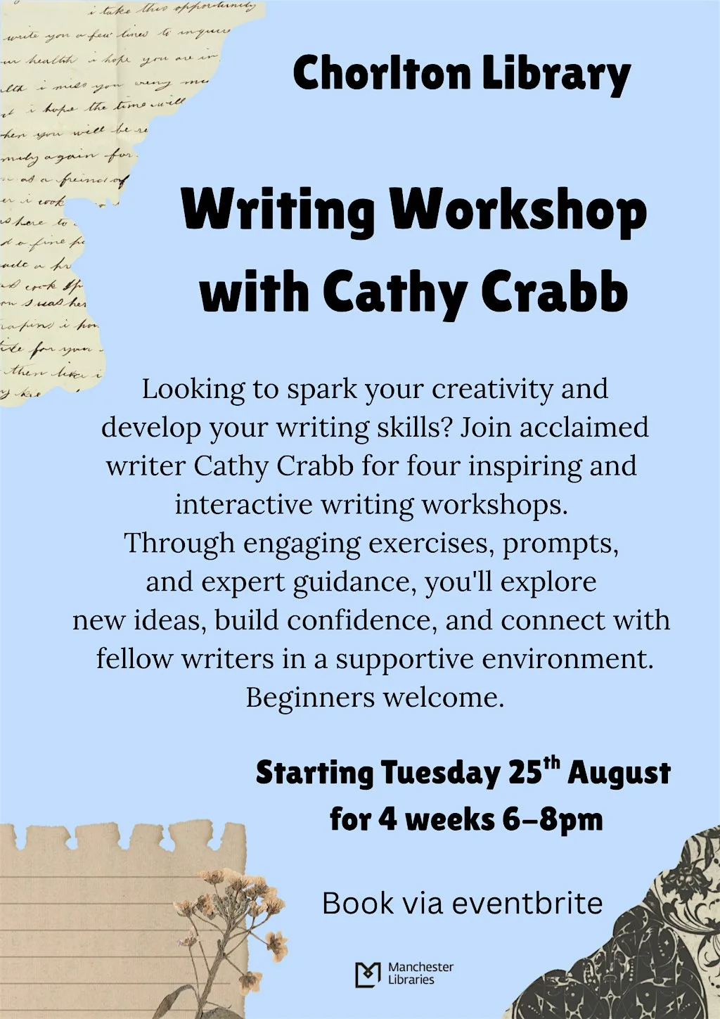Writing workshop with Cathy Crabb at Chorlton Library