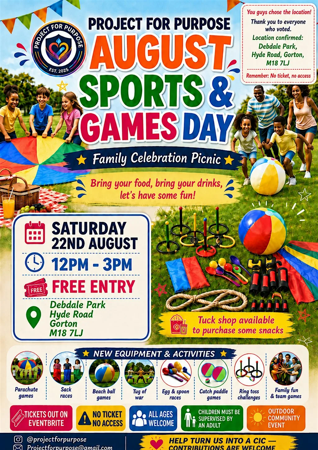 August Sports & Games Day – Family Celebration Picnic