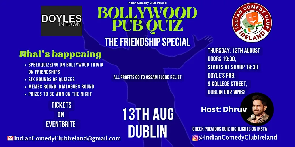 Bollywood Pub Quiz Dublin - Friendship Special at 9 College St