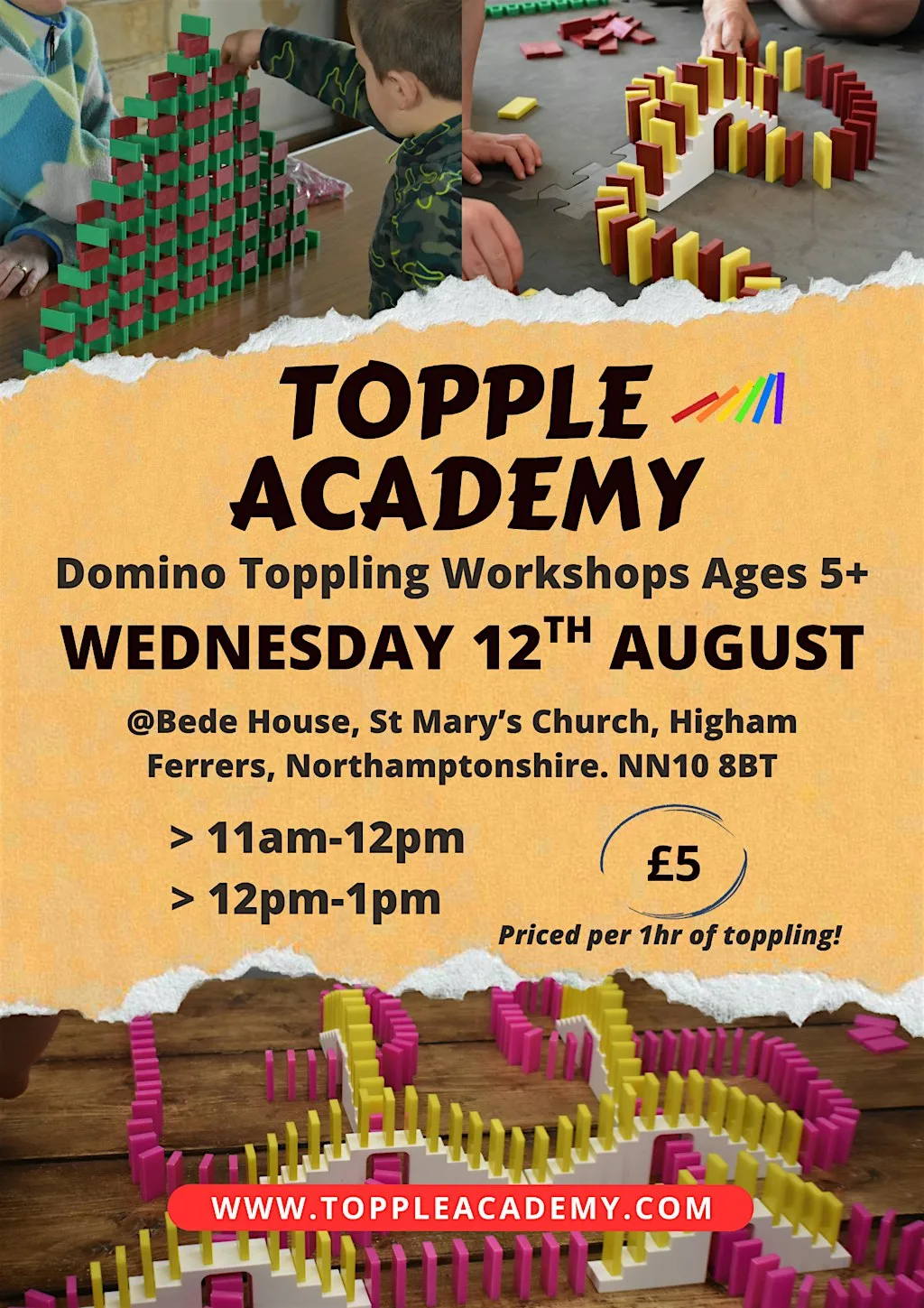 Domino Toppling Workshops @ The Bede House, St Mary's - Topple Academy at The Bede House, St Mary's Church