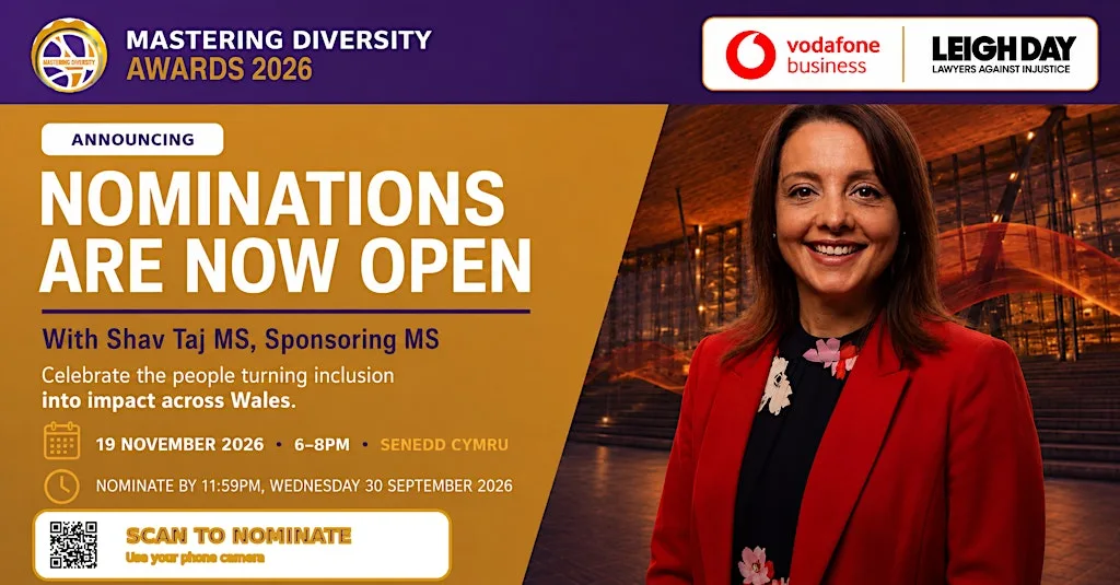 MASTERING DIVERSITY AWARDS 2026- SENEDD CYMRU - HOST SHAV TAJ MS