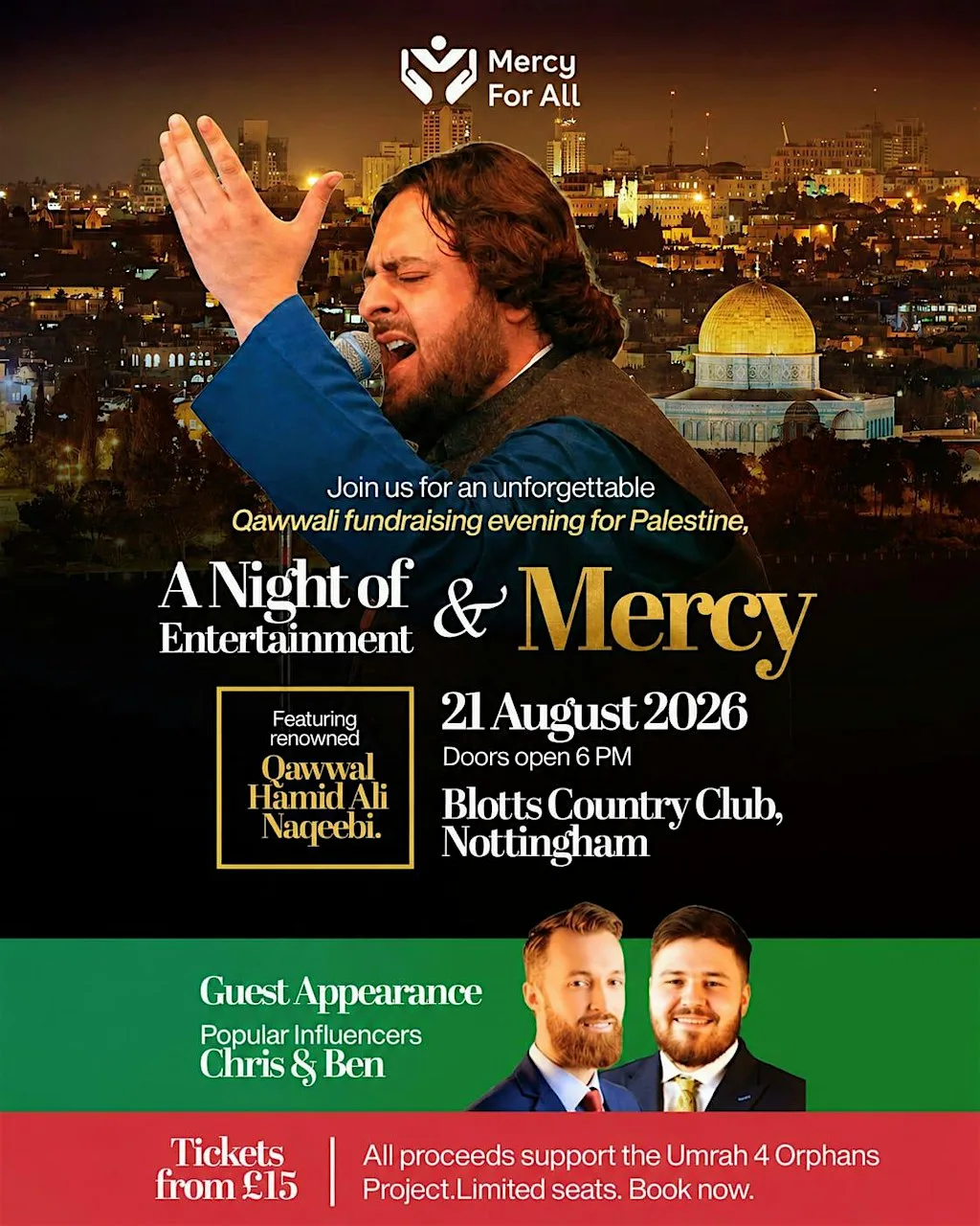 Qawwali Concert for Palestine - A Night of Mercy at Blotts Country Club | Wedding Venue Nottingham