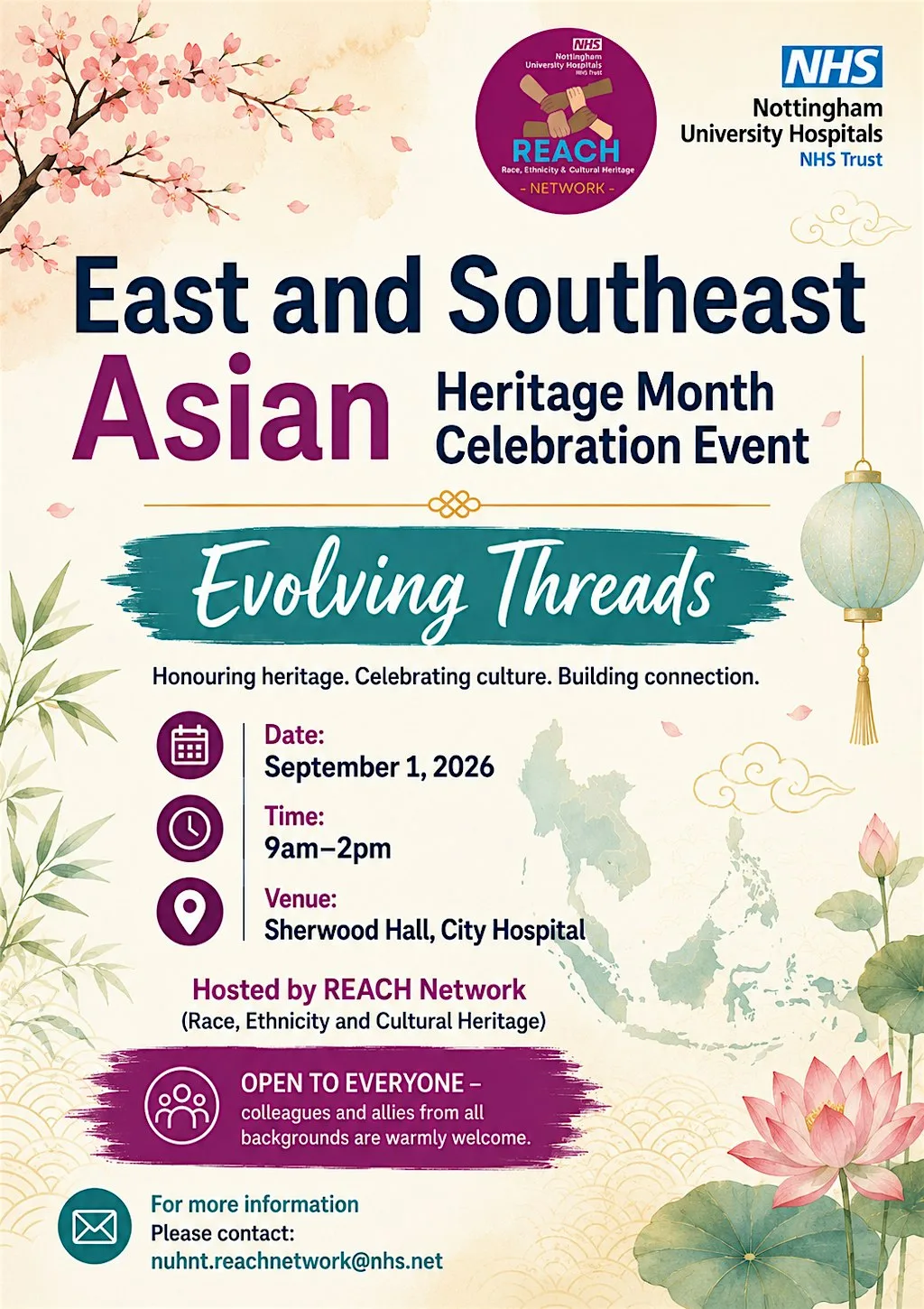 East and Southeast Asian Heritage Month at Sherwood Hall 1 & 2