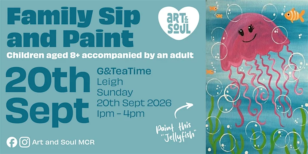 Family Sip and Paint Event at G&TeaTime, Leigh at G&TeaTime