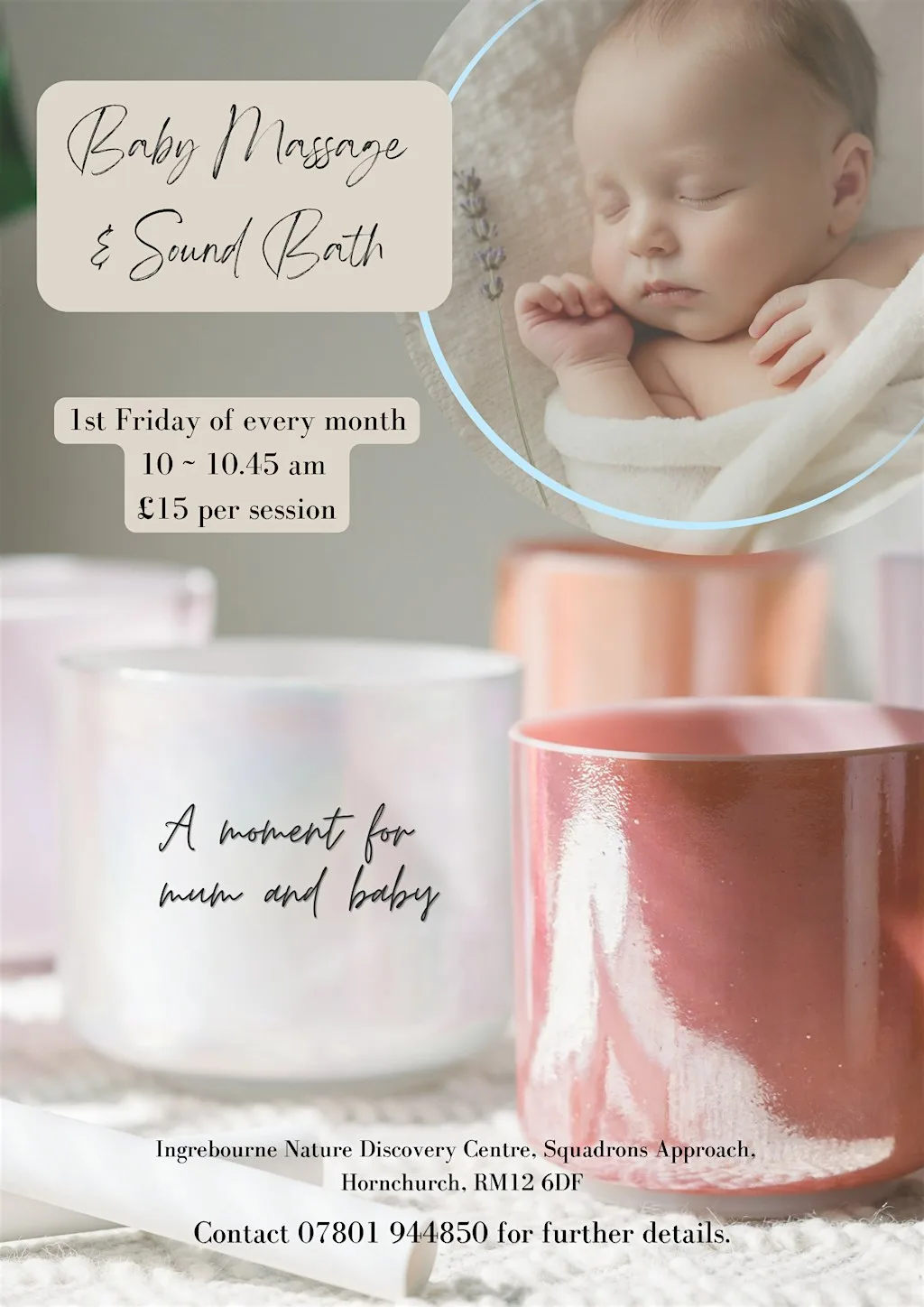 Baby Massage and Sound Bath at Essex Wildlife Trust Ingrebourne Nature Discovery Centre