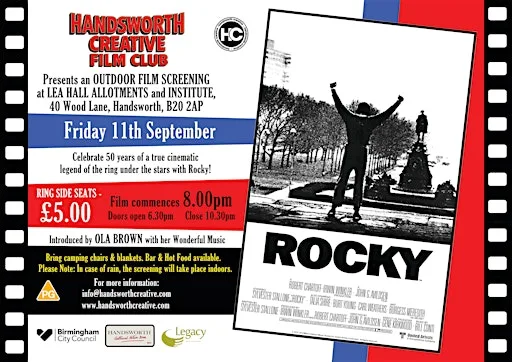 ROCKY - Special 50th Anniversary outdoor screening! 11th September 2026 at Lea Hall Allotments & Institute