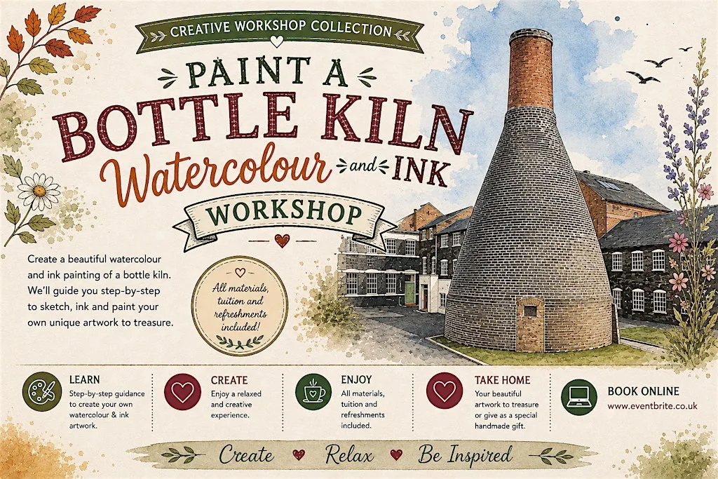Watercolour & Ink Bottle Kiln Portrait Workshop at Spode Museum