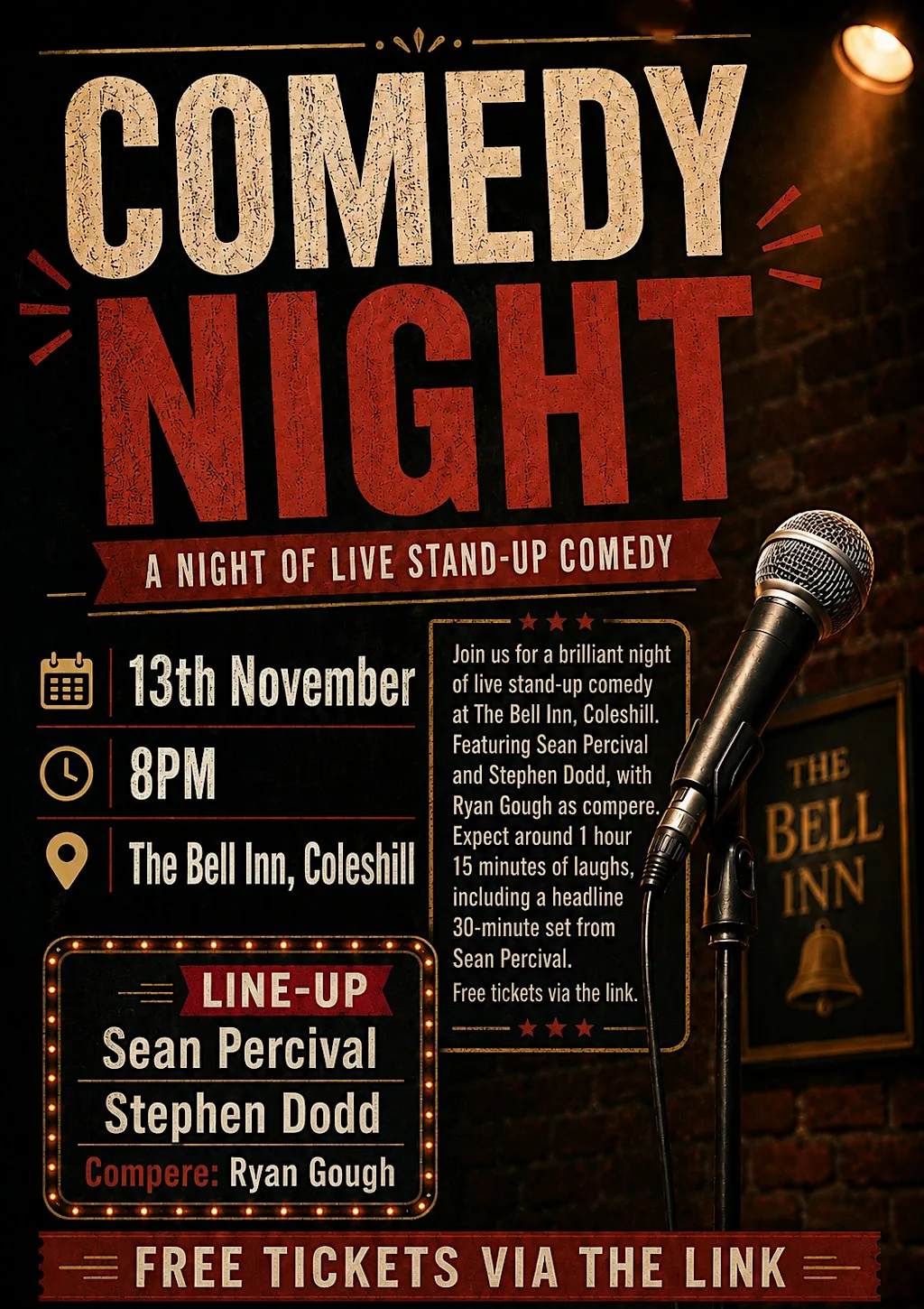 Comedy night at the bell inn at Bell Inn