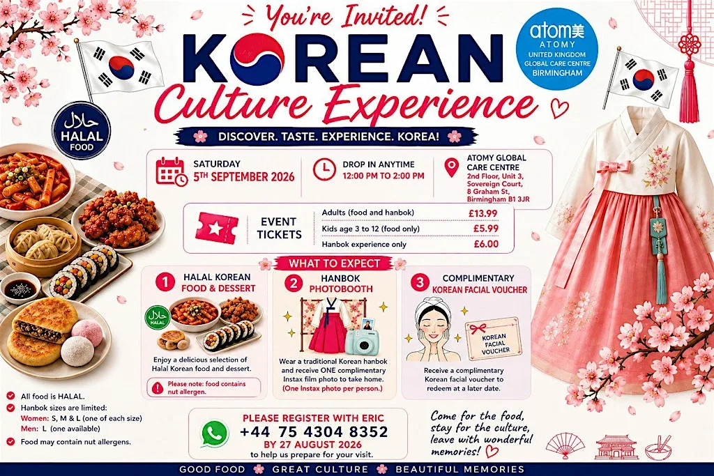 Korean Culture Experience – Birmingham at Atomy Global Care Centre Birmingham