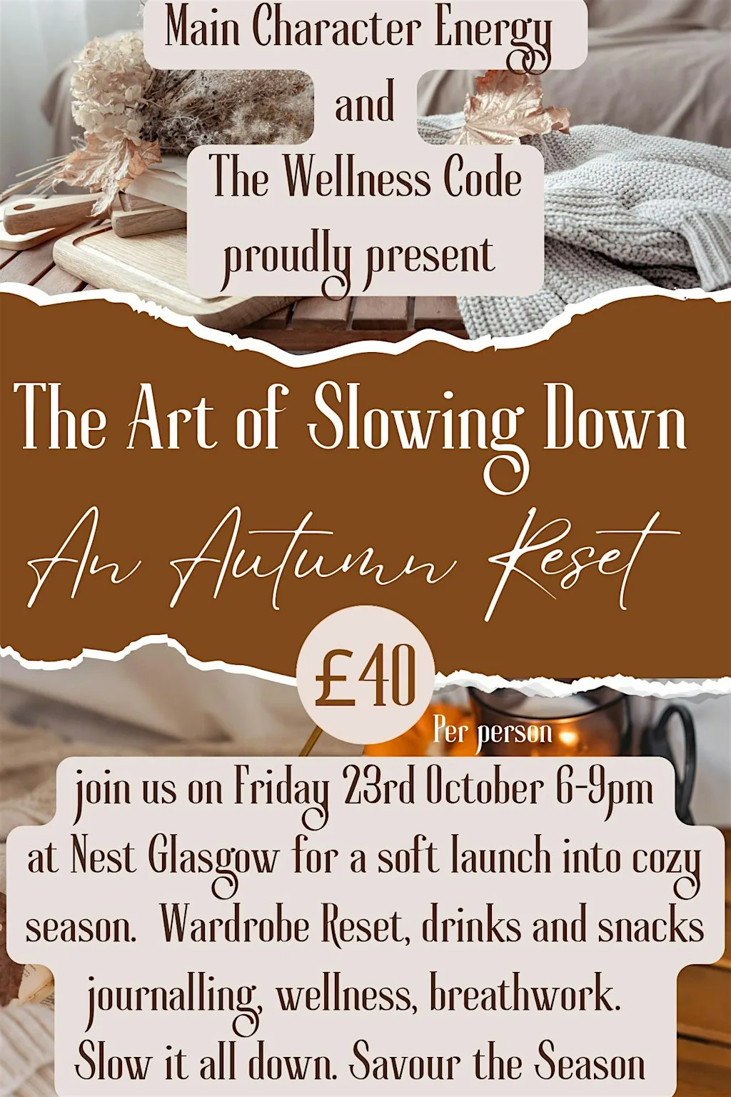 The Art of Slowing Down - An Autumn Reset at Nest. Glasgow's Family Wellbeing Centre