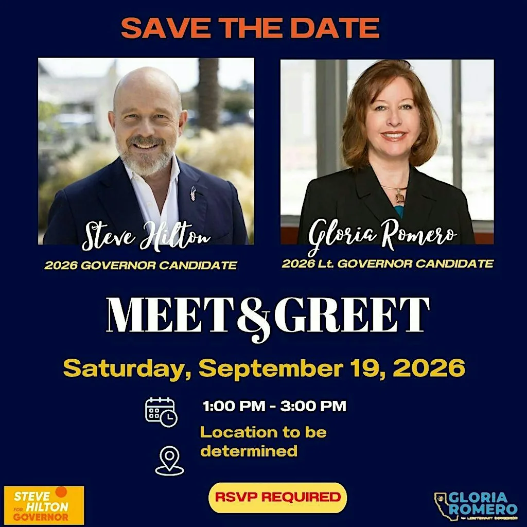 Candidate Meet & Greet: Steve Hilton & Gloria Romero. RSVP required.