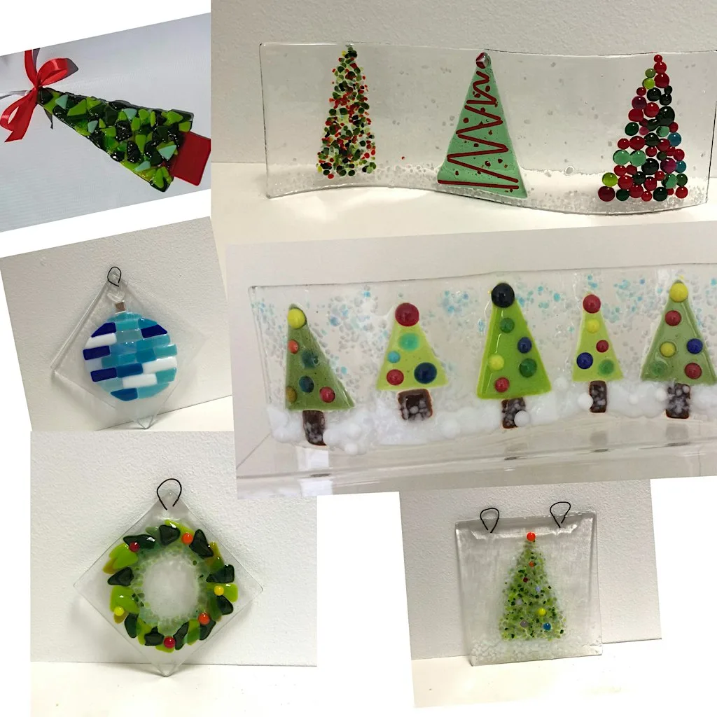 Fused glass Christmas decorations (or non Christmas - it's your choice) at Christ Church Church