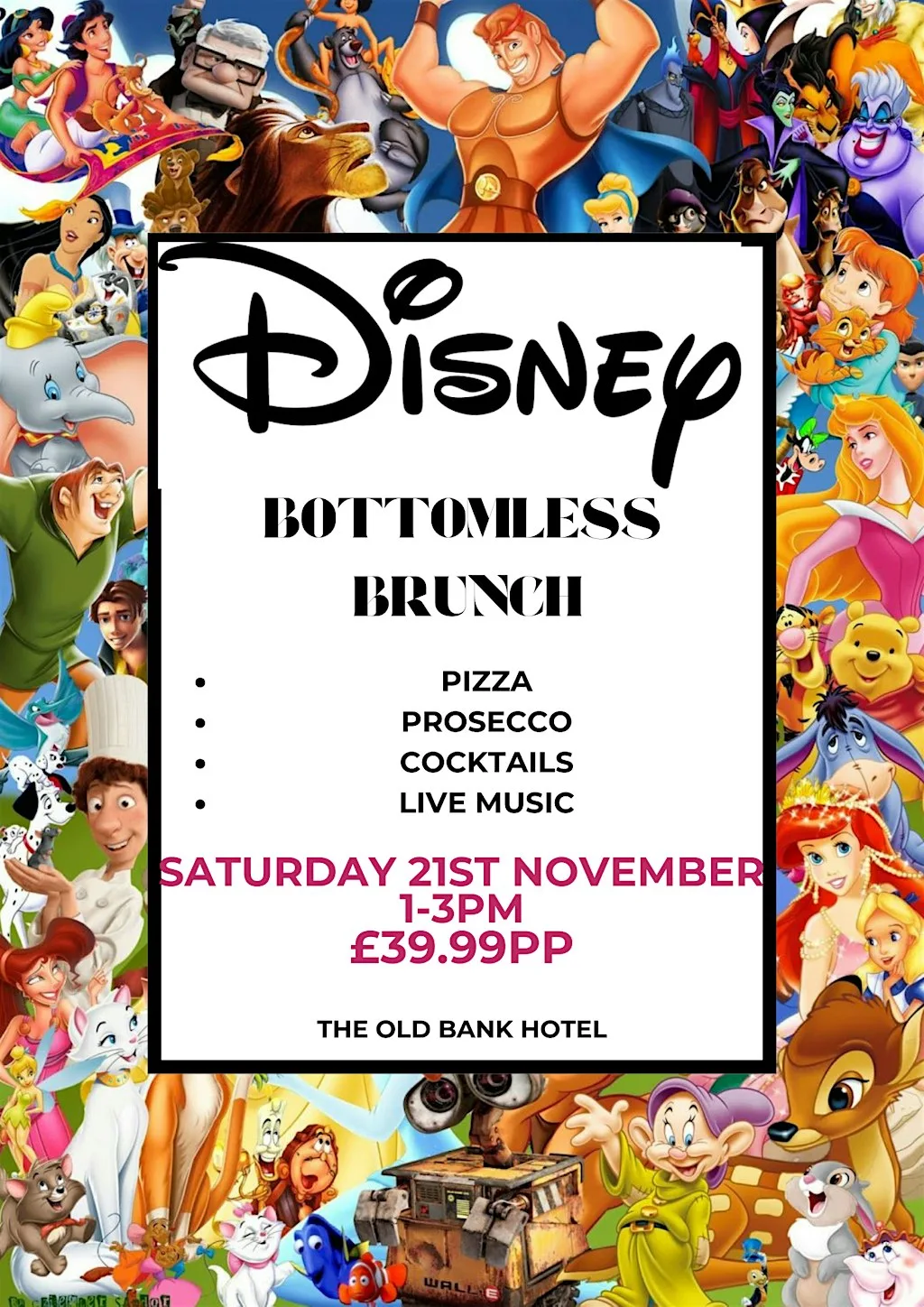 Disney Bottomless Brunch at The Old Bank Hotel