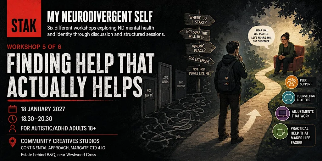 My Neurodivergent Self - Workshop 5 - Finding Help That Actually Helps at Community Creative Studios CIC